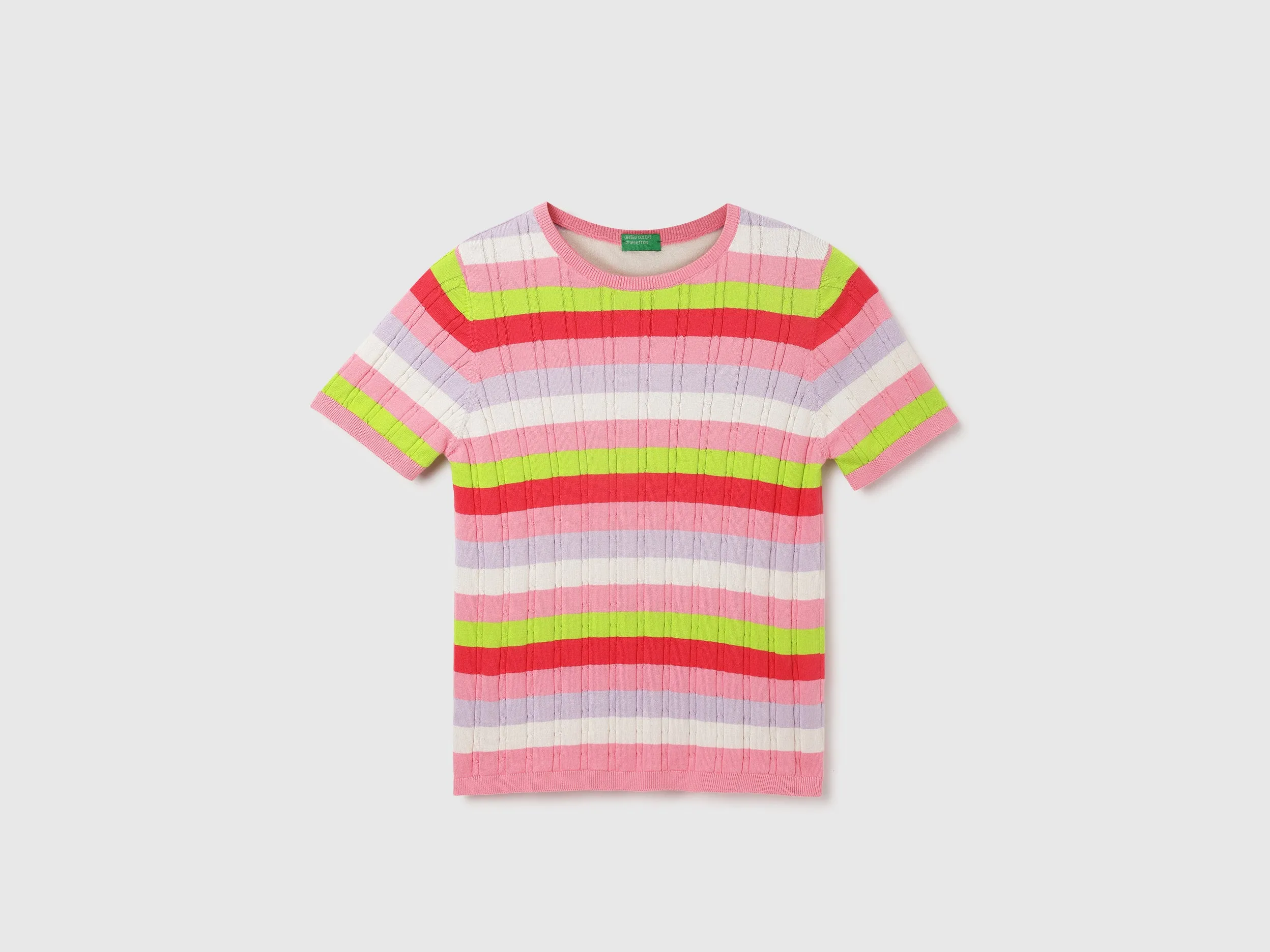 Regular Fit Round Neck Striped Tops