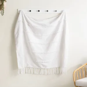 Renee Taylor Cambridge Cotton Slub Tufted Throw Iceburg