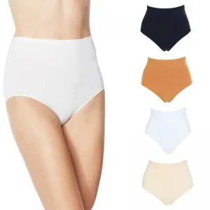 Rhonda Shear 4 Pack Plus Size Seamless High Waist Ahh Brief Panties