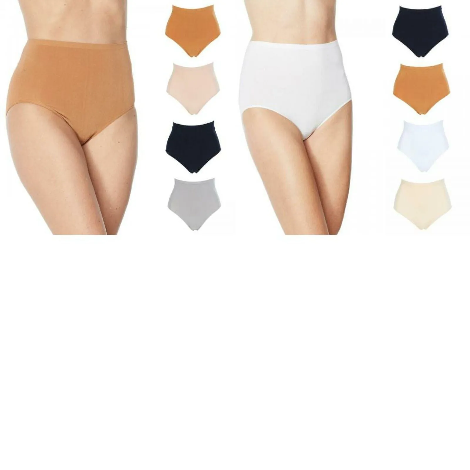 Rhonda Shear 4 Pack Plus Size Seamless High Waist Ahh Brief Panties