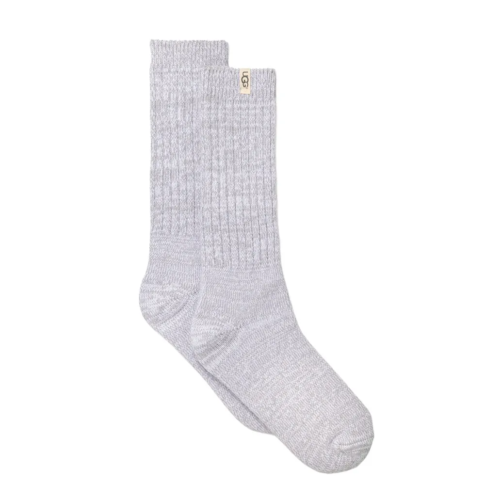 Rib Knit Slouchy Crew Sock (Seal)