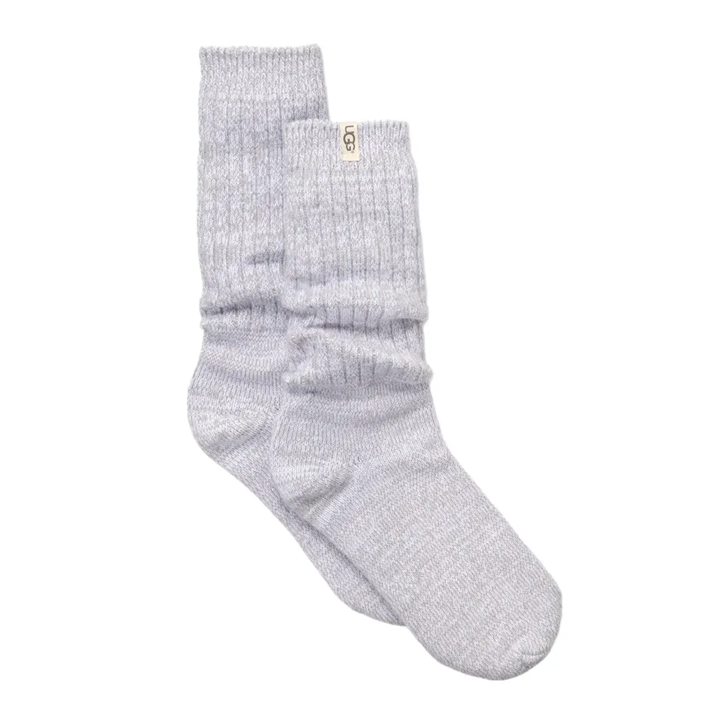Rib Knit Slouchy Crew Sock (Seal)