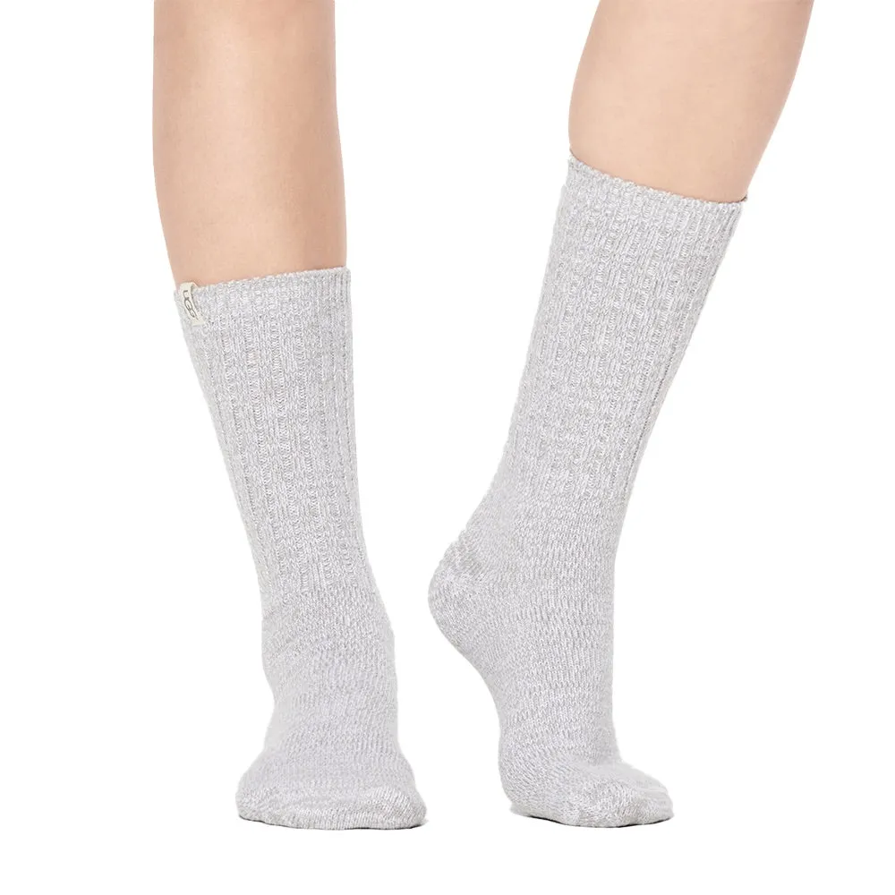 Rib Knit Slouchy Crew Sock (Seal)