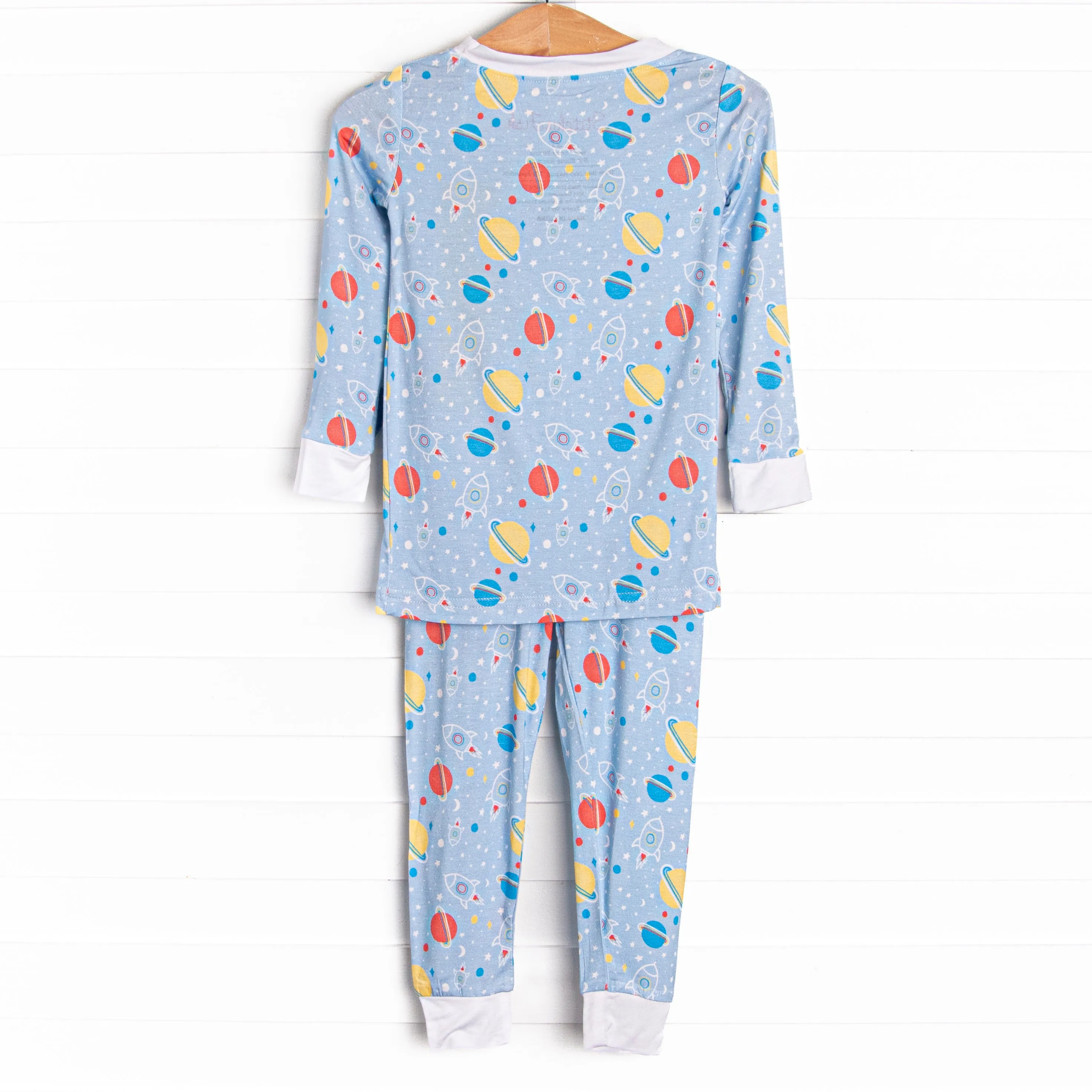 Rocket to Sleep Bamboo Pajama Set, Blue