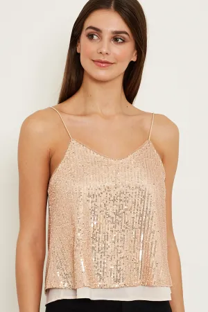 Rose Gold Sequin Cami Top