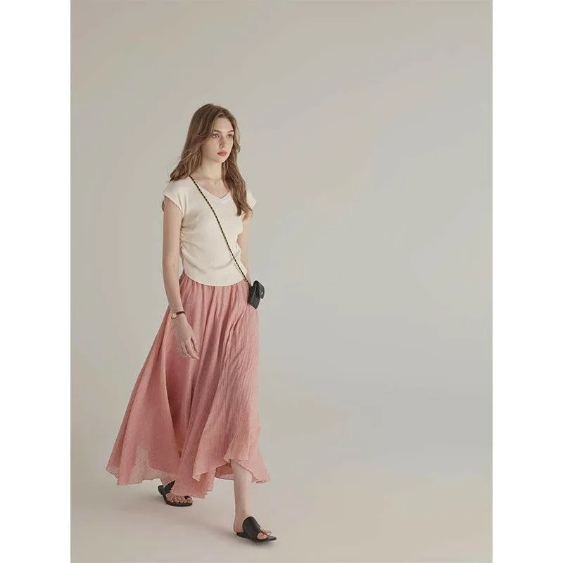 Rouge Pink High-Waisted Skirt