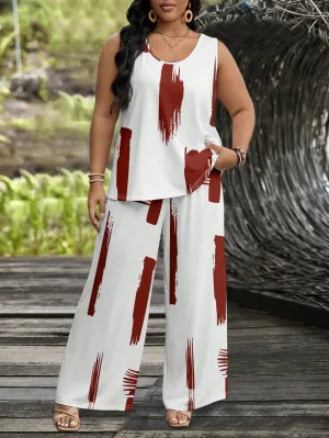 Round Neck Sleeveless Top & Shorts 2 Piece Set