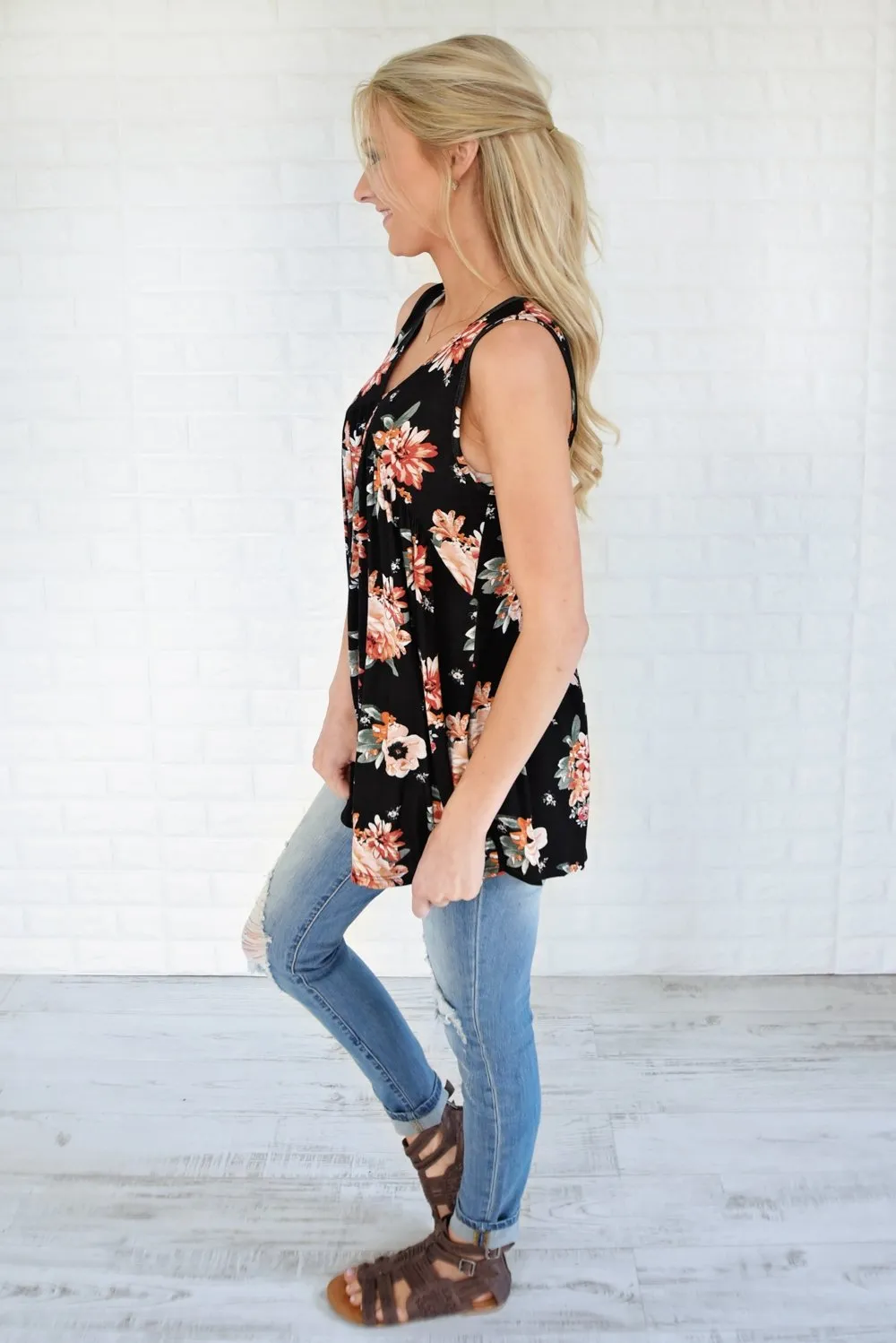Runaway Love Babydoll Tank Top ~ Black