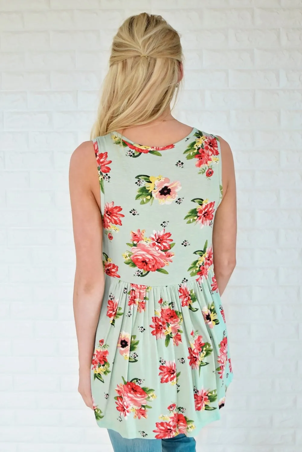 Runaway Love Babydoll Tank Top ~ Mint