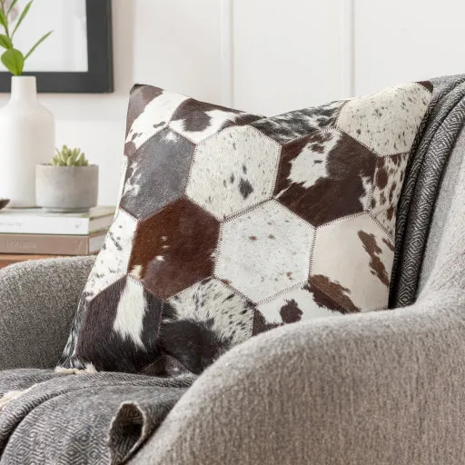 Rustic Leather Accent Pillow