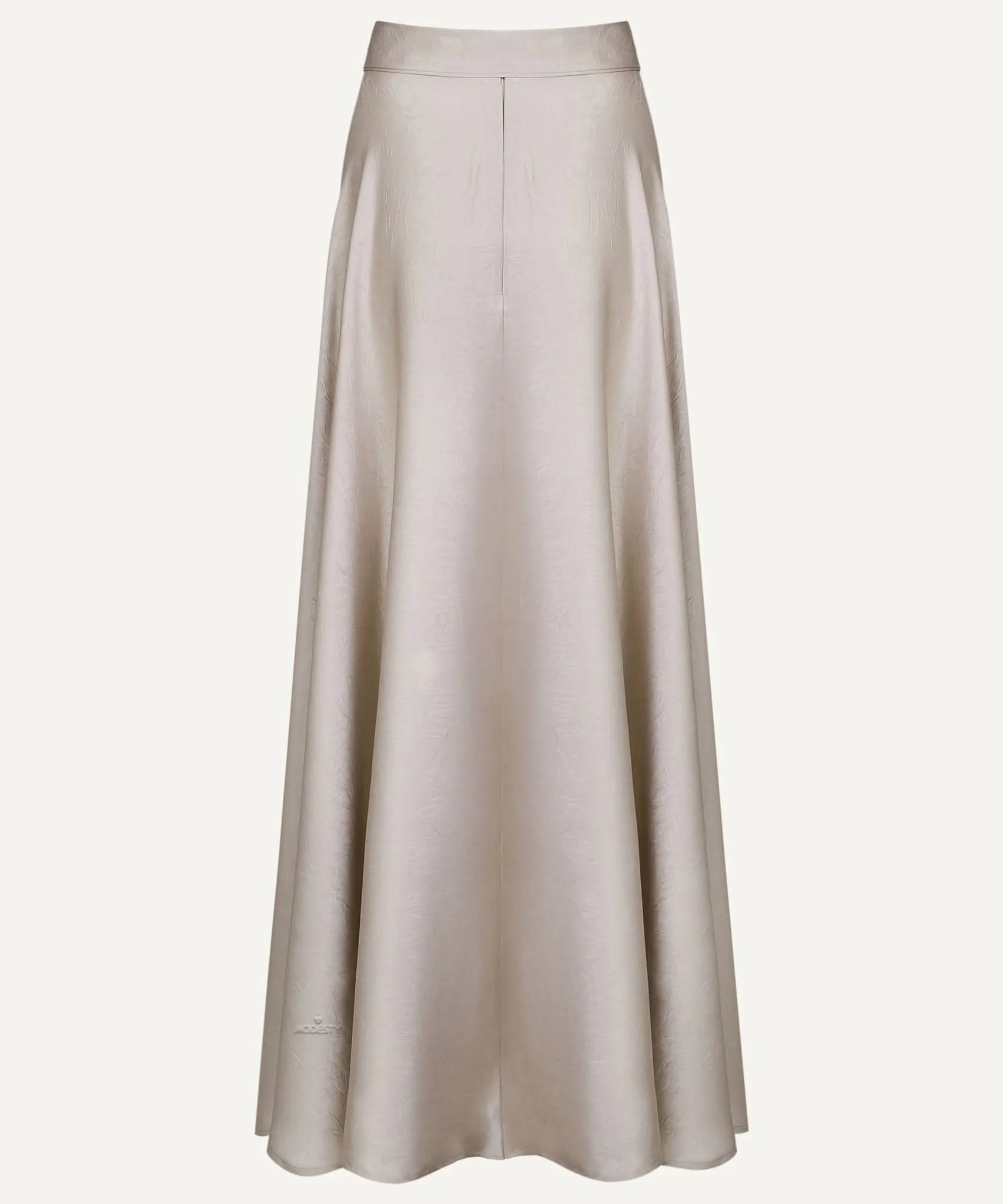 Sand Draped Satin Maxi Skirt