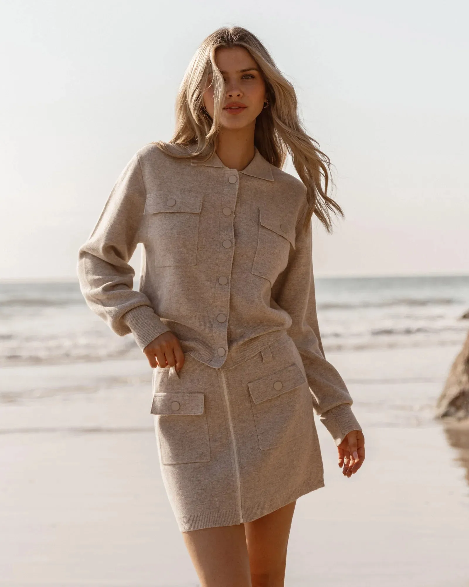 SASS BALDWIN KNIT JACKET OAT