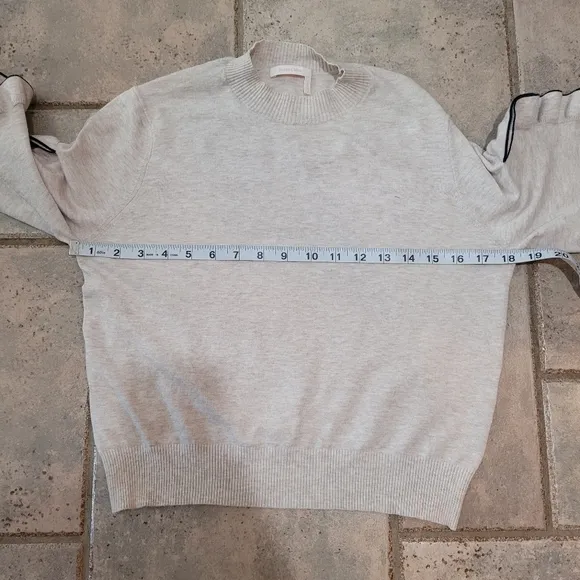 SEE BY CHLOE Ruffle-Sleeve Cropped Ribbed Crewneck Slim Sweater sz M