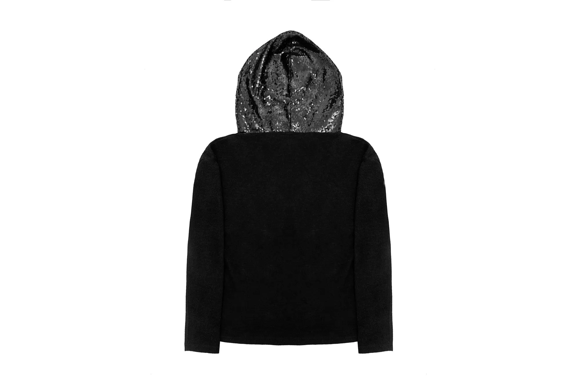 SEQUIN HOODIE BLACK
