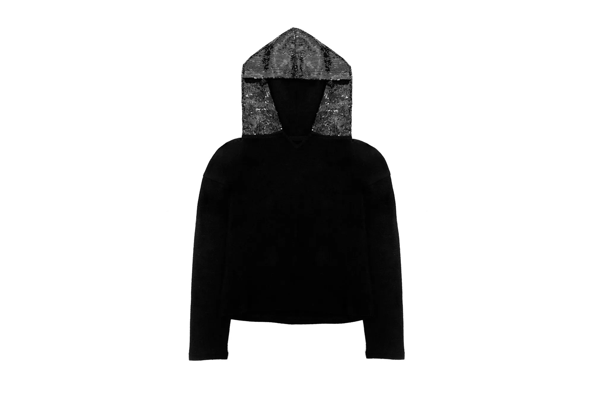SEQUIN HOODIE BLACK