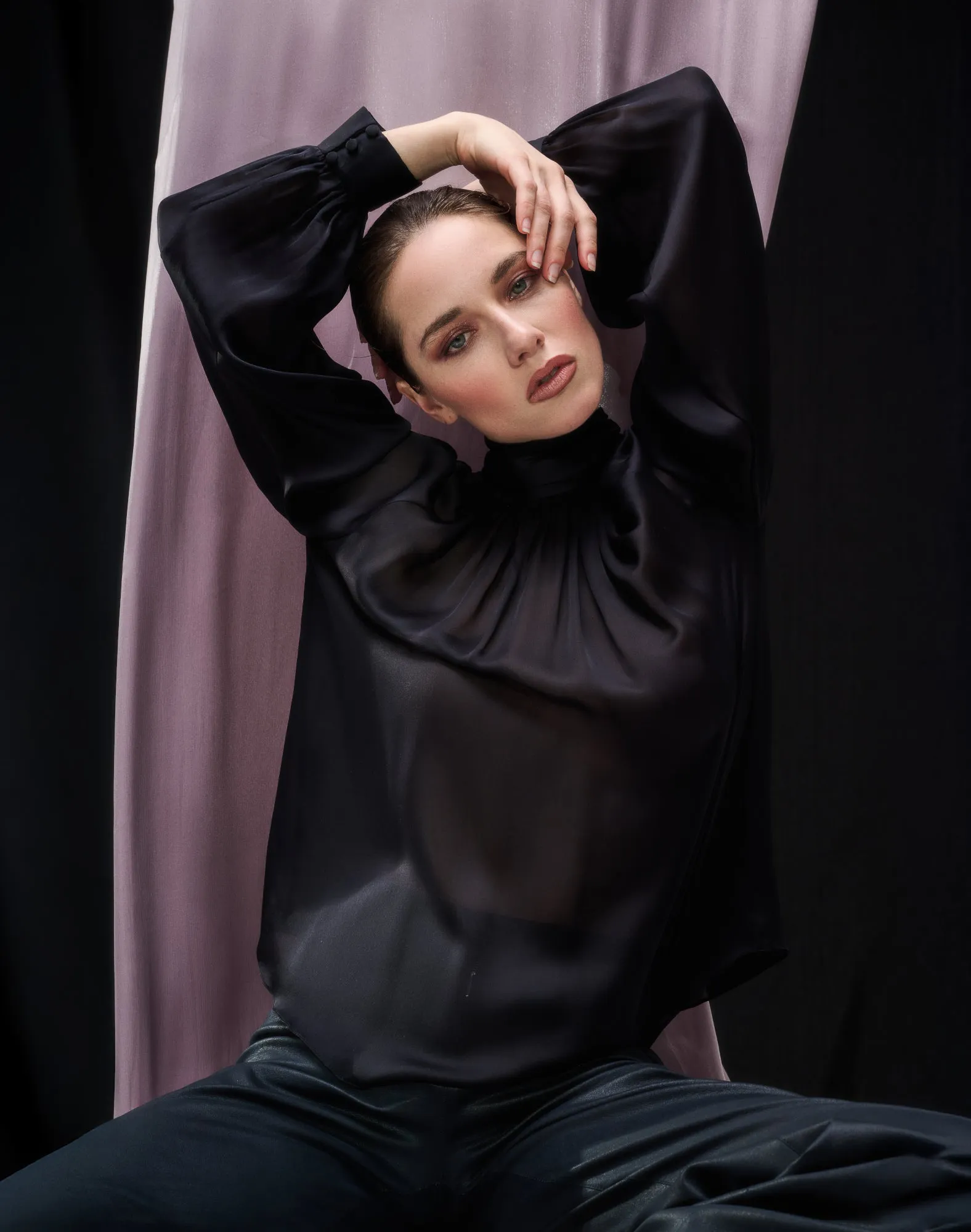 Serene Chiffon Blouse (Black)