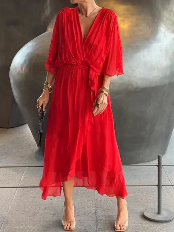 Sheryl | V-neck chiffon dress