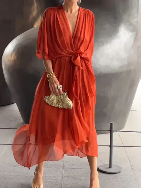 Sheryl | V-neck chiffon dress