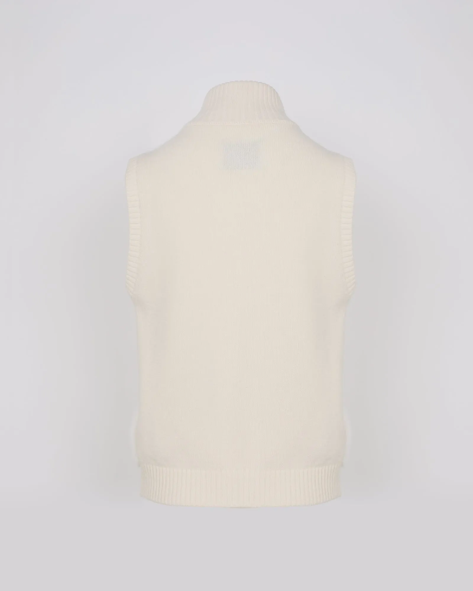 Short knitted gilet in merino and mink