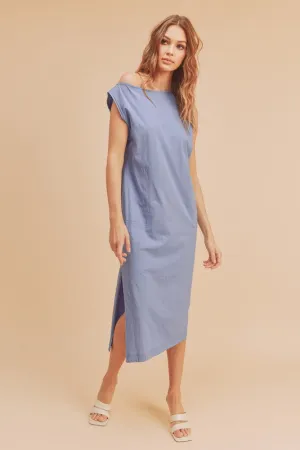 Side Slit Round Neck Sleeveless Midi Elegant Dress – Versatile, Chic, and Timeless Wardrobe Staple with Side Slits and Sleeveless Design for Effortless Style