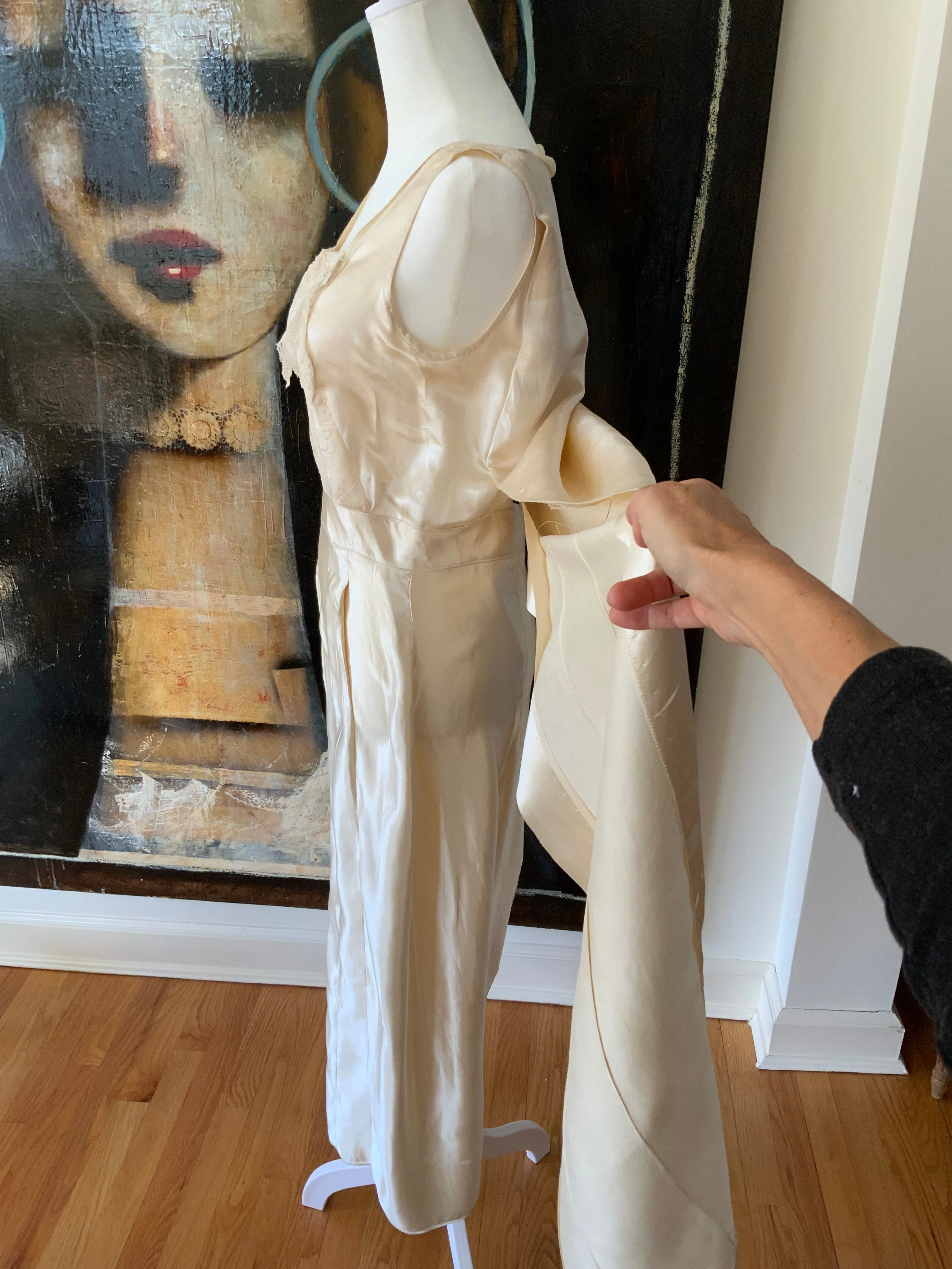 Silk Wedding Dress - 20s - 20F
