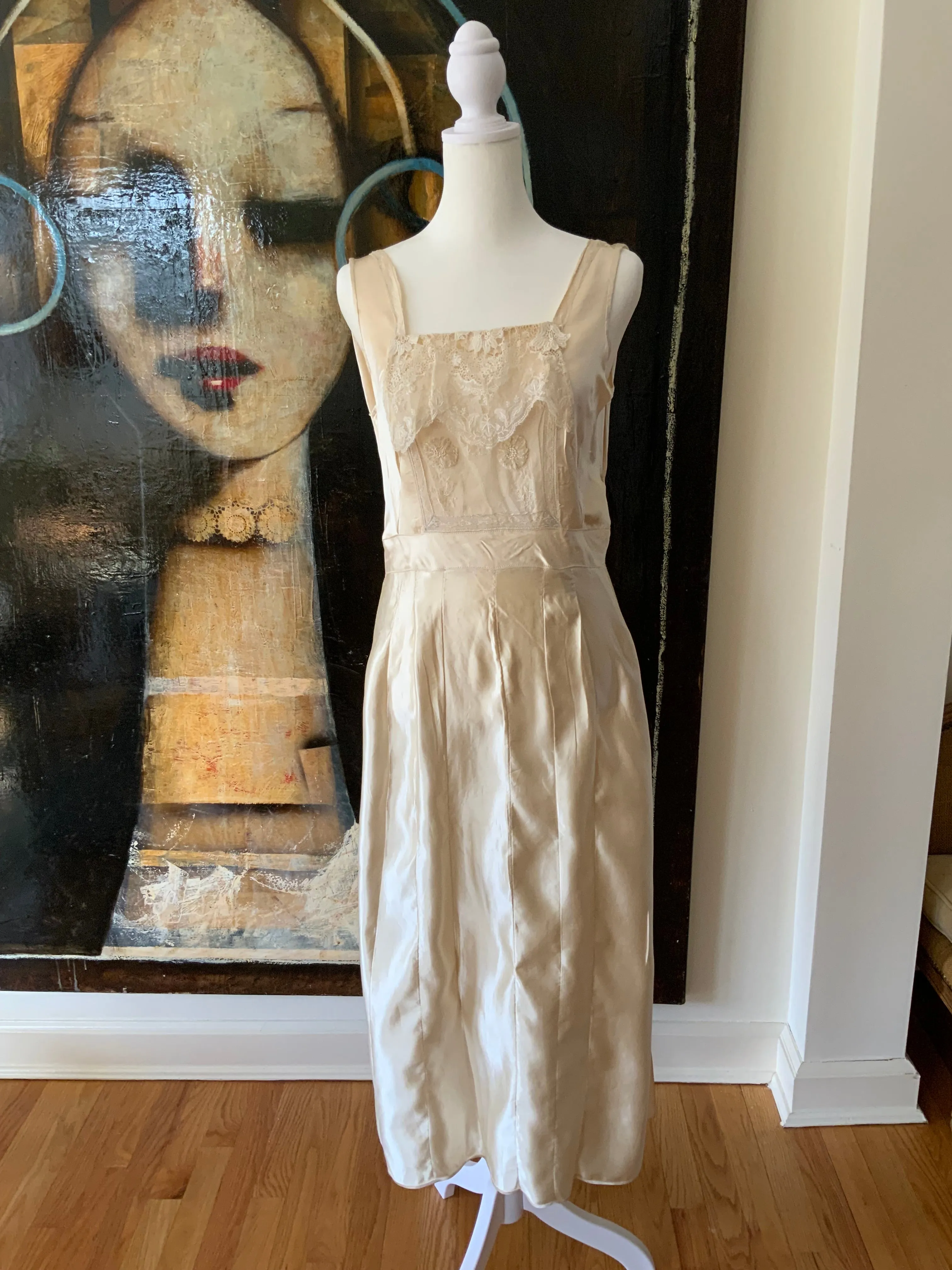 Silk Wedding Dress - 20s - 20F
