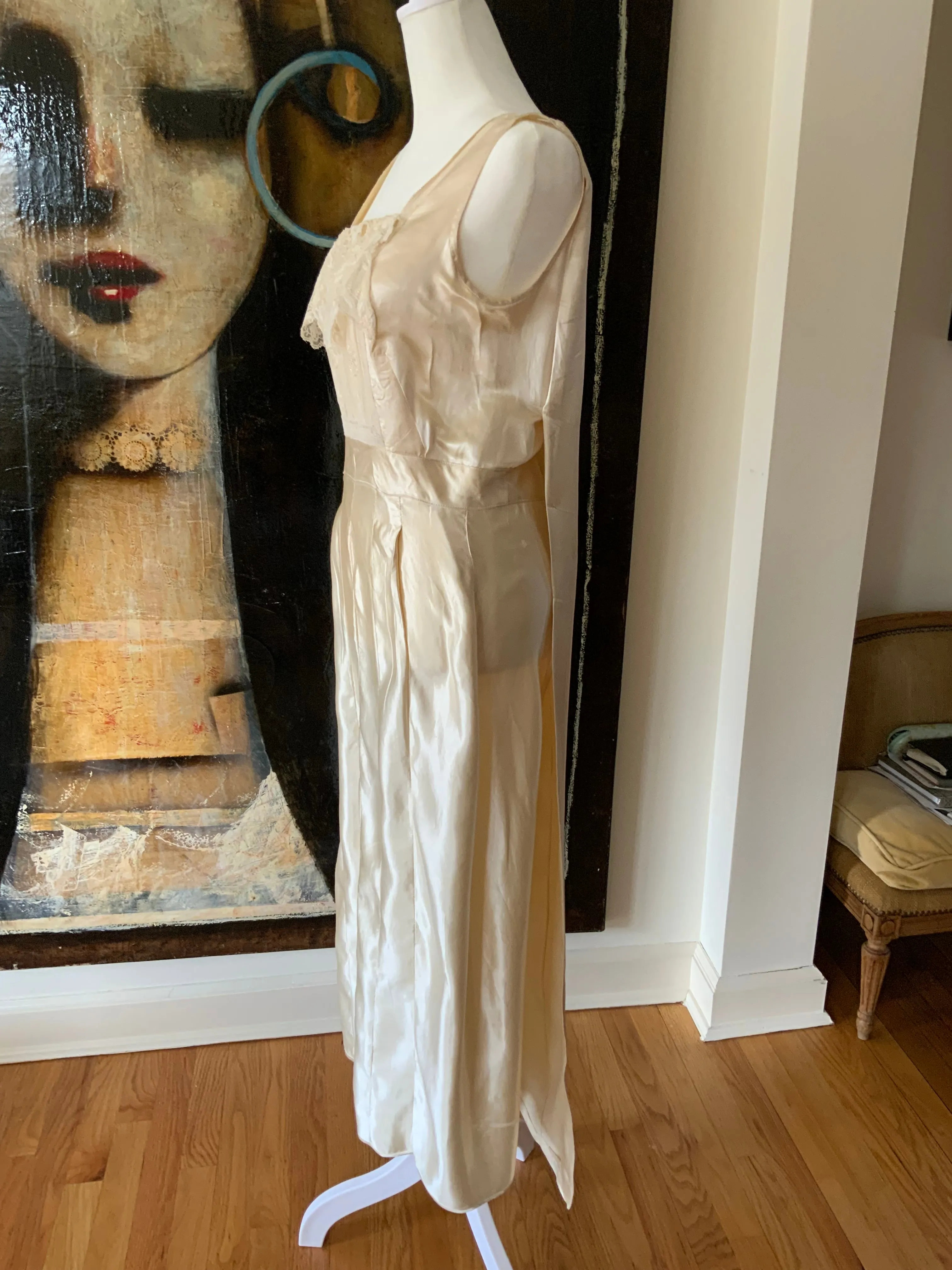 Silk Wedding Dress - 20s - 20F