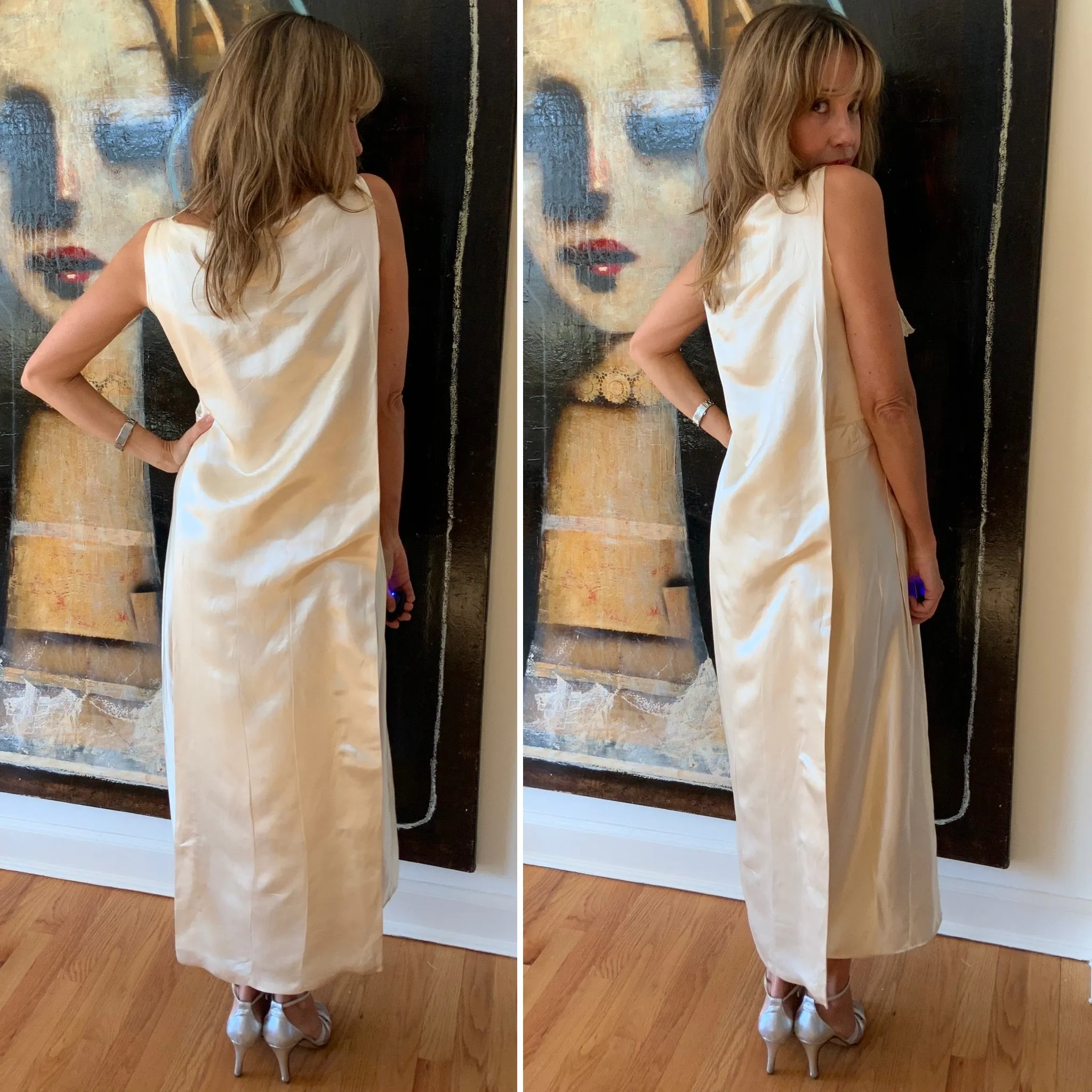 Silk Wedding Dress - 20s - 20F