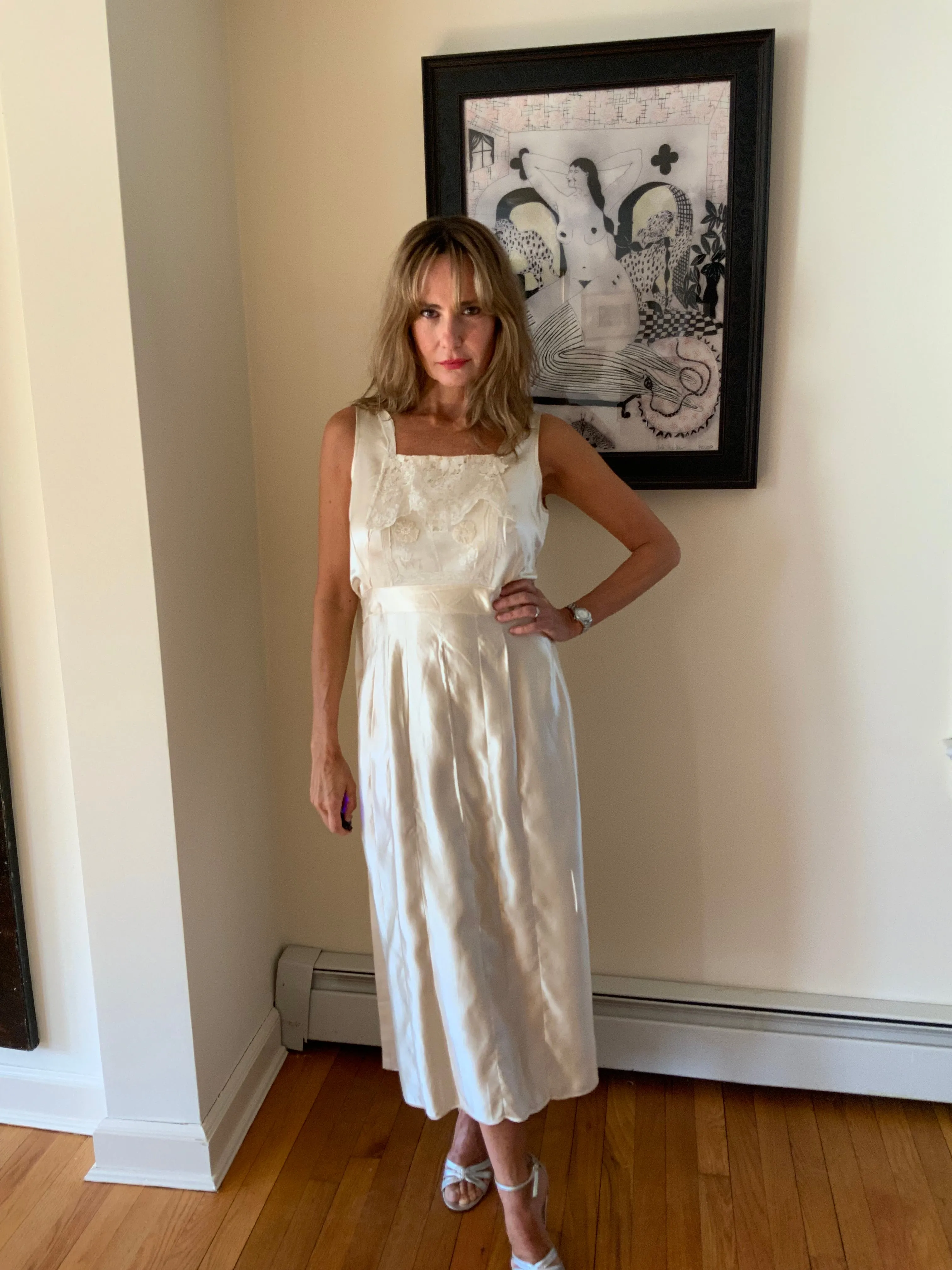 Silk Wedding Dress - 20s - 20F
