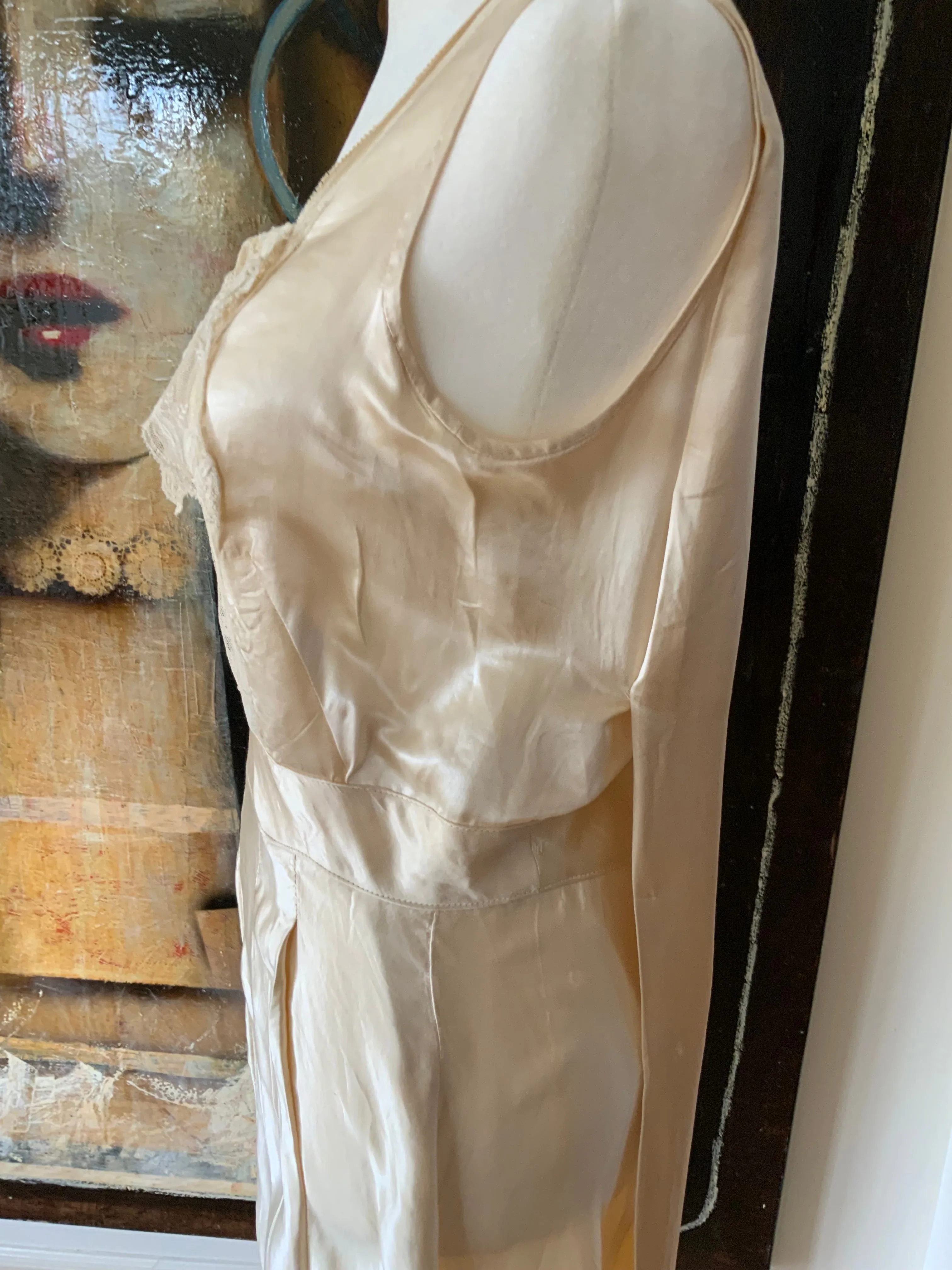 Silk Wedding Dress - 20s - 20F