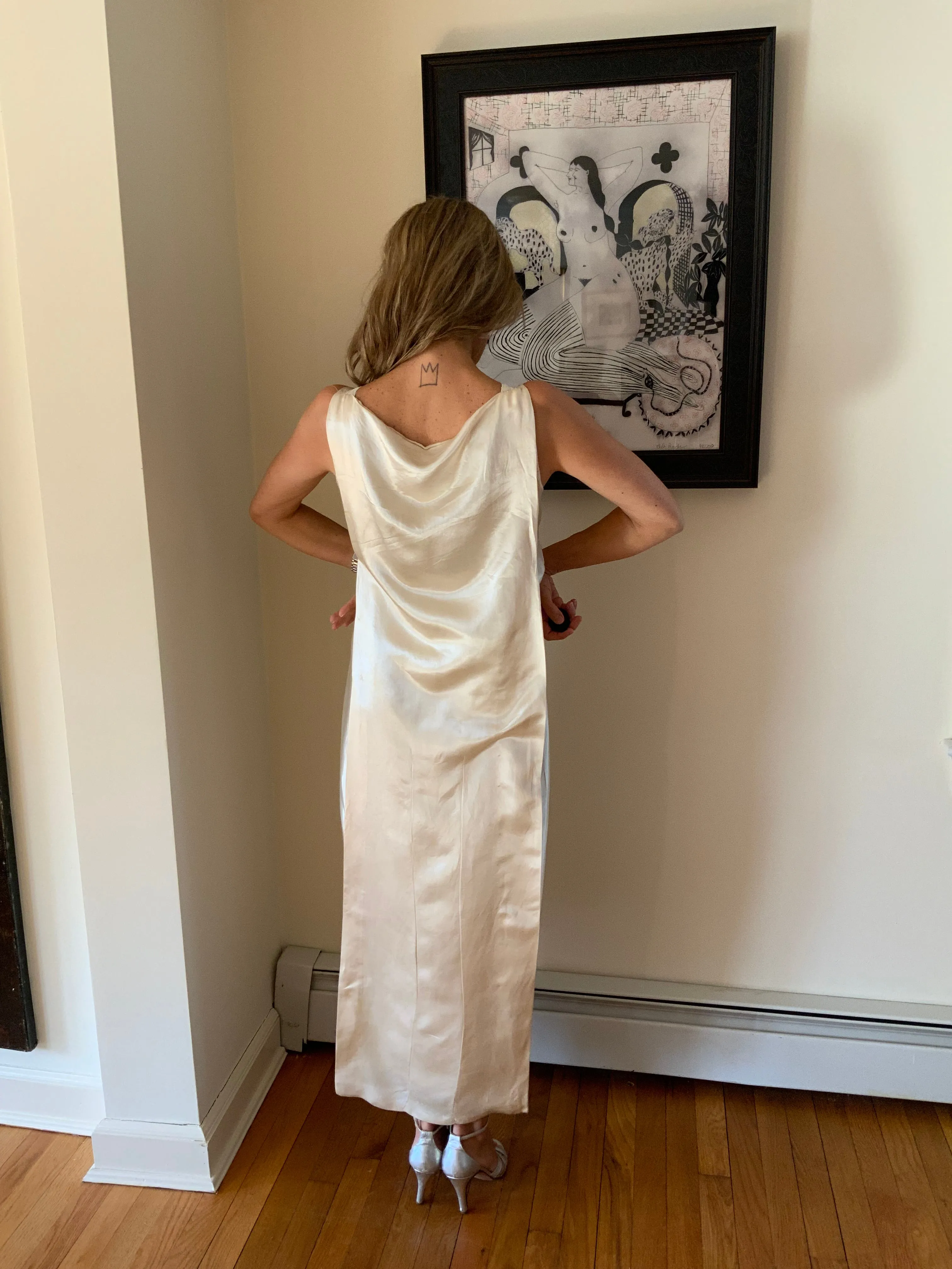 Silk Wedding Dress - 20s - 20F
