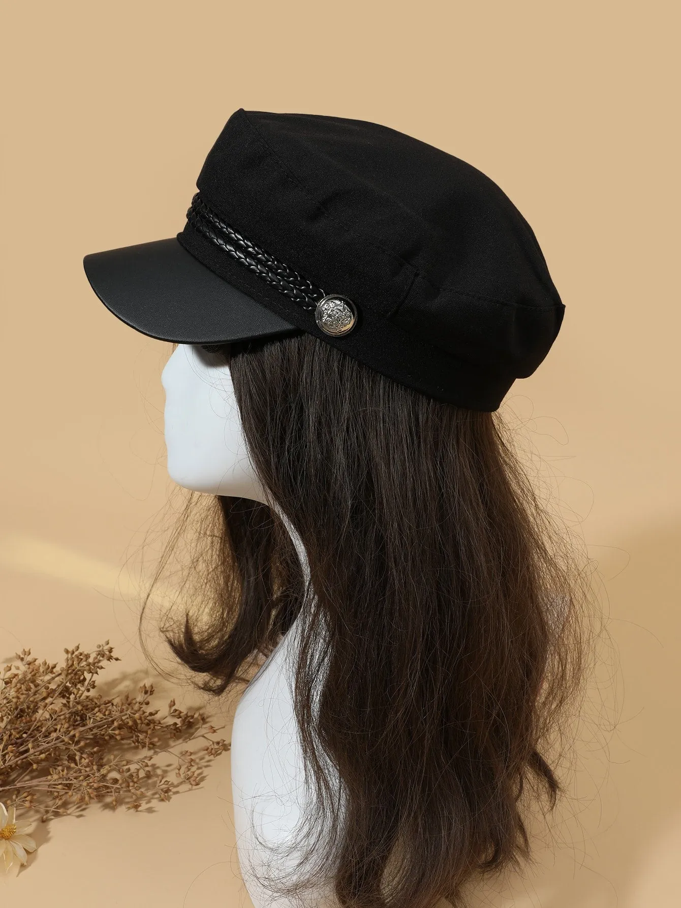 Simple Baker Boy Hat - Black