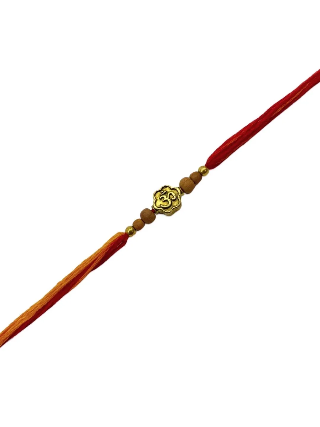 Simple Designer Chandan Rakhi With Om Designs Multicolor Thread Rakhi For Raksha Bandhan