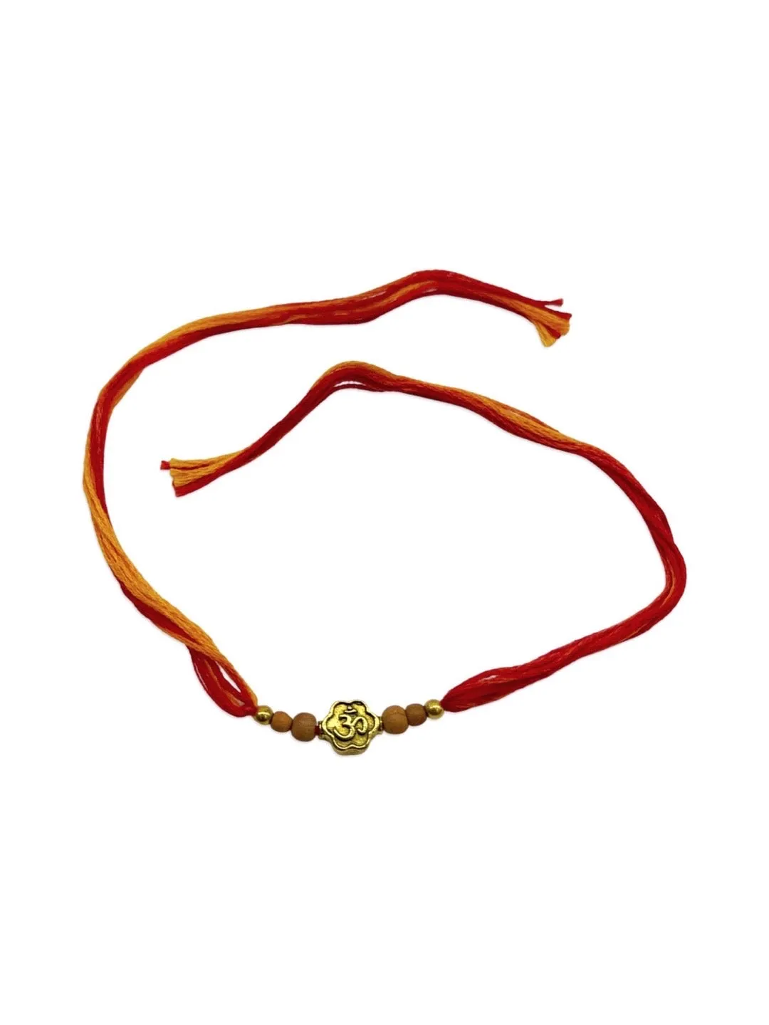 Simple Designer Chandan Rakhi With Om Designs Multicolor Thread Rakhi For Raksha Bandhan