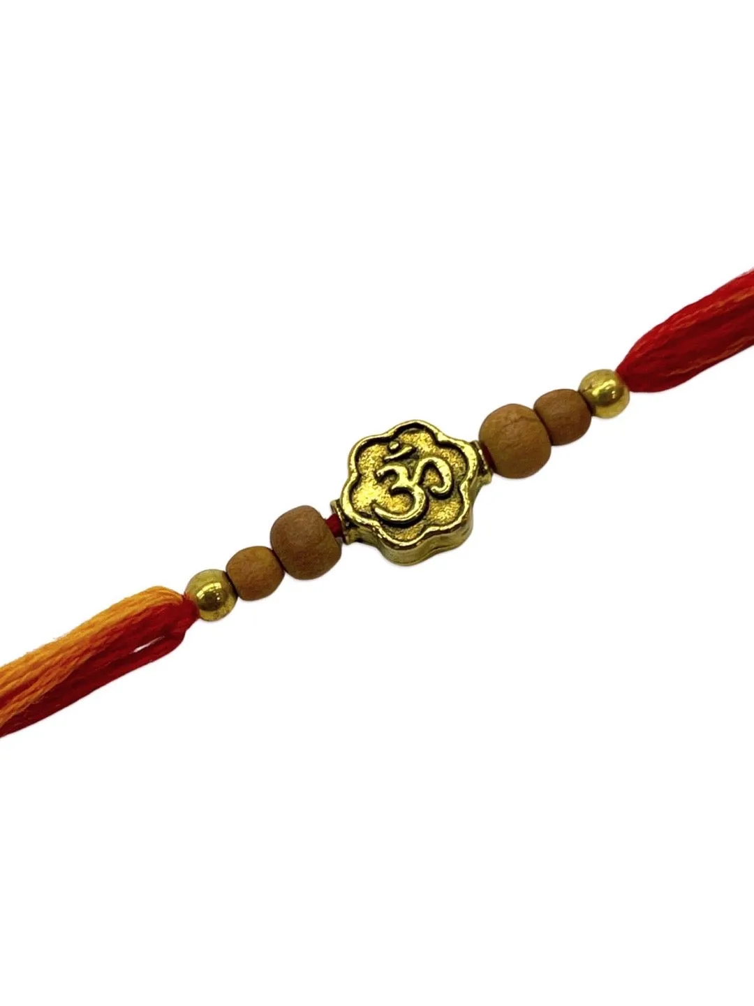 Simple Designer Chandan Rakhi With Om Designs Multicolor Thread Rakhi For Raksha Bandhan