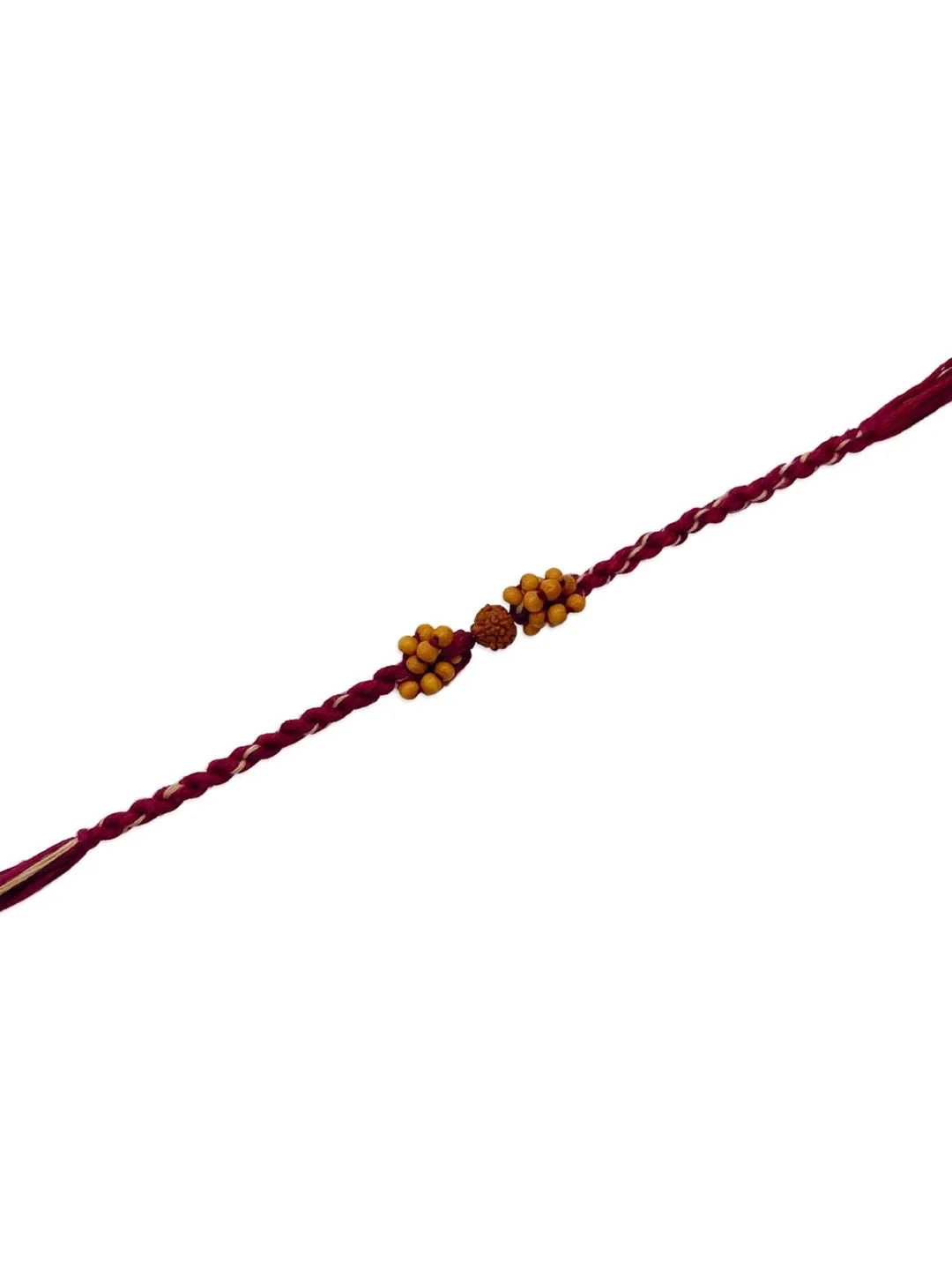 Simple Rudraksha Rakhi With Tulsi Beads Multicolor Thread Rakhi For Raksha Bandhan