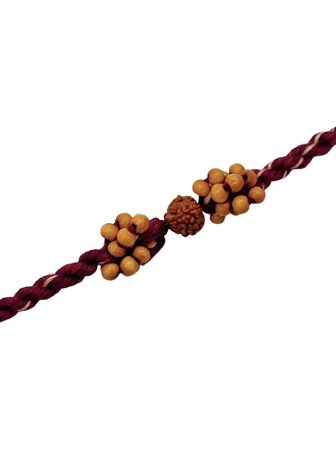 Simple Rudraksha Rakhi With Tulsi Beads Multicolor Thread Rakhi For Raksha Bandhan