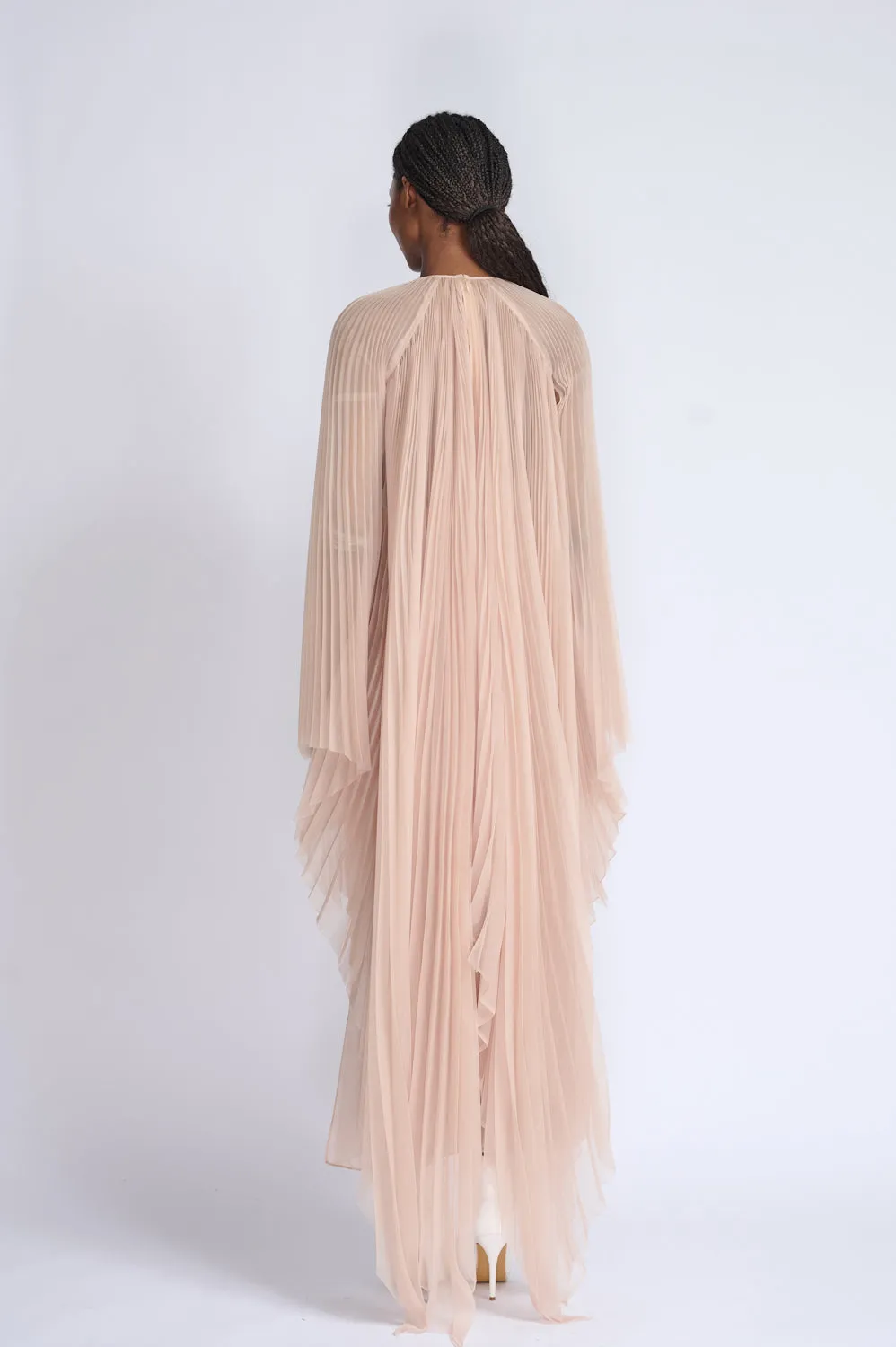 Skin Organza Pencil Skirt With Side Slits