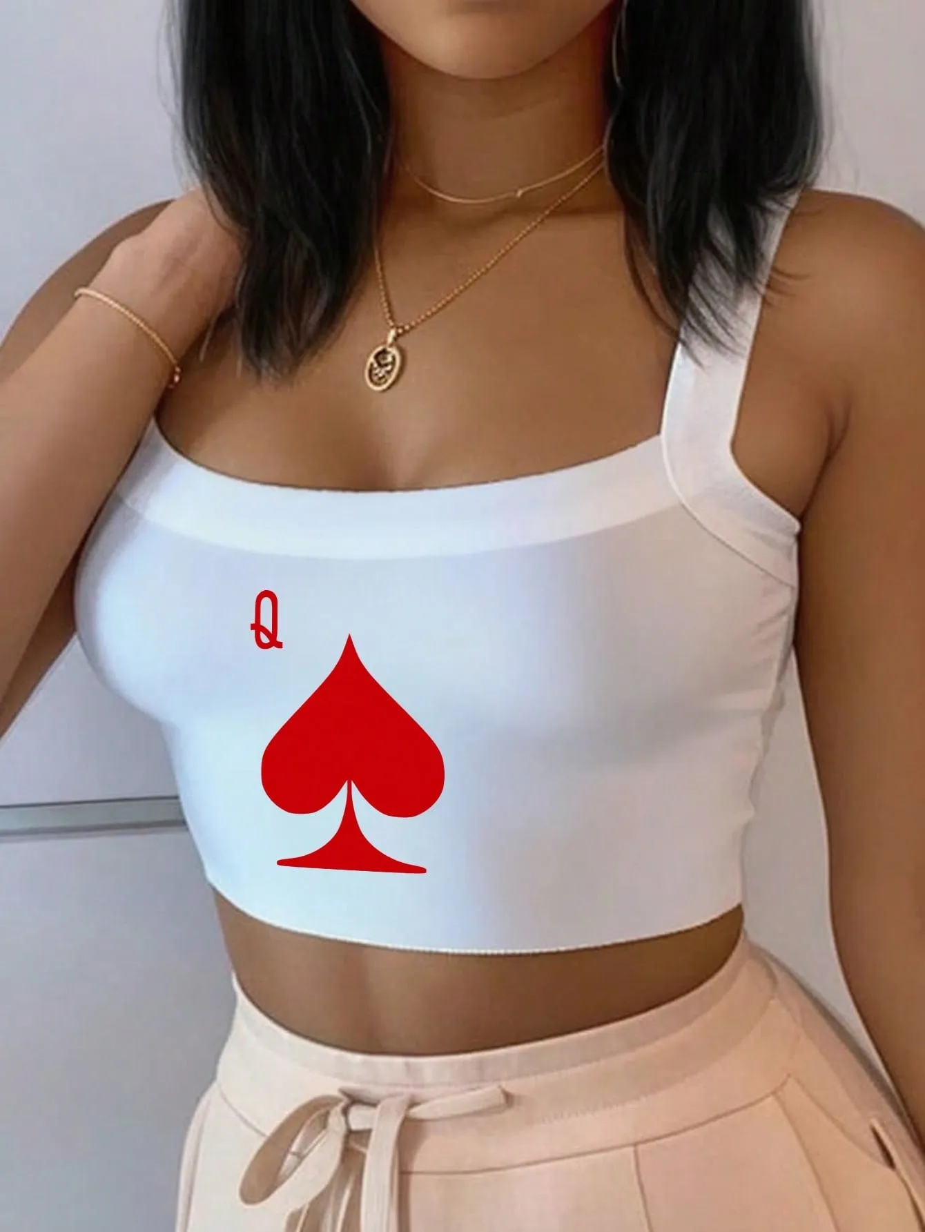 Slayr MILANO Casual Slogan Graphic Yellow Camisole Top, Crop Fitted Top