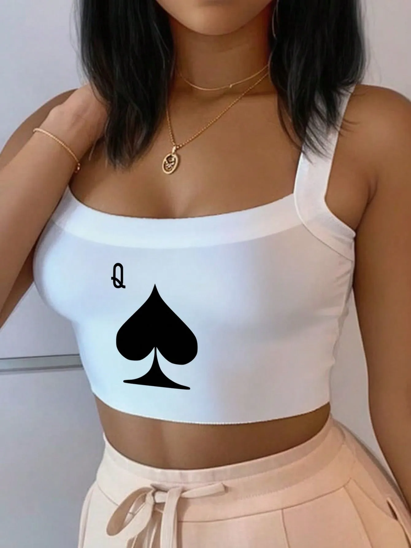 Slayr MILANO Casual Slogan Graphic Yellow Camisole Top, Crop Fitted Top