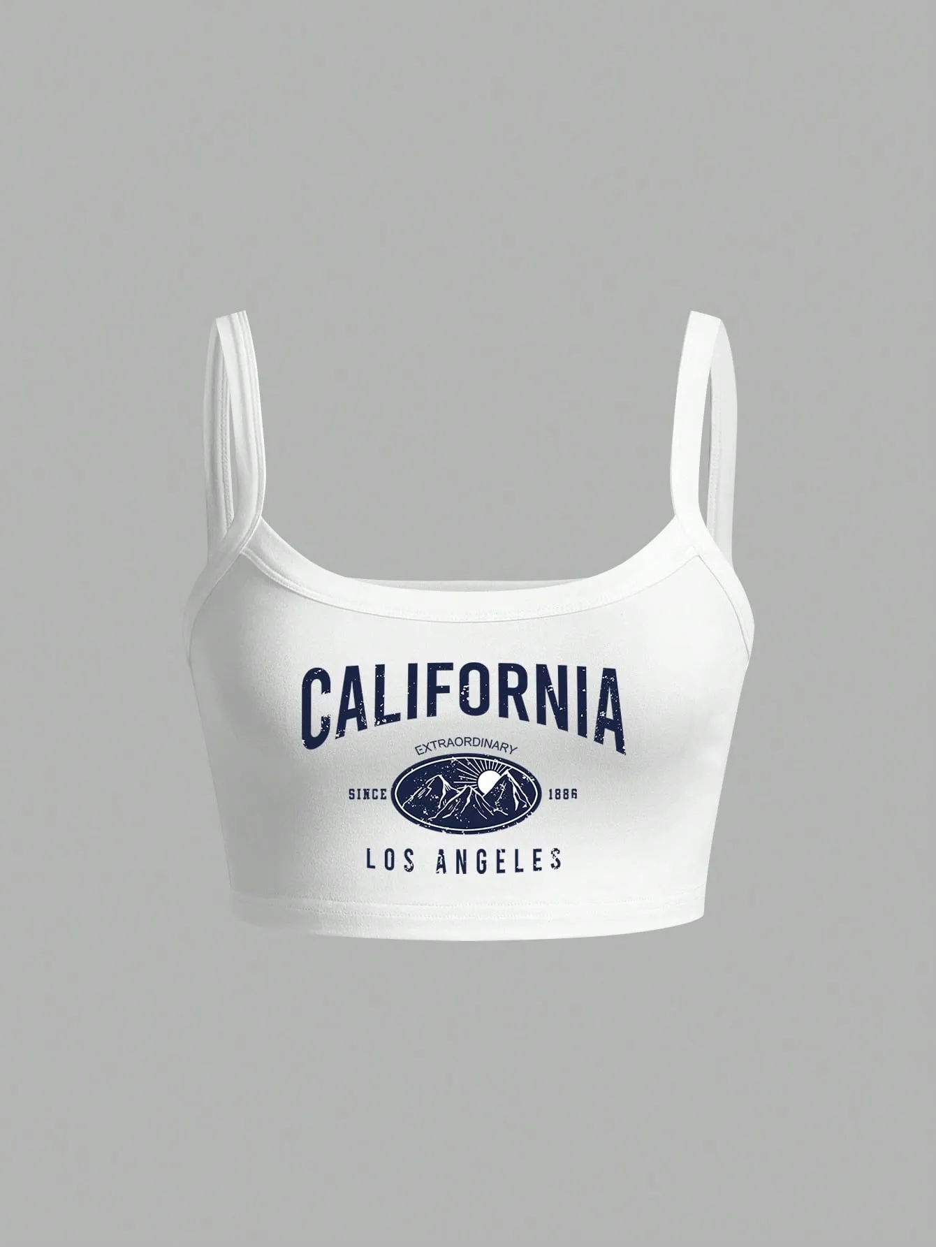 Slayr MILANO Casual Slogan Graphic Yellow Camisole Top, Crop Fitted Top