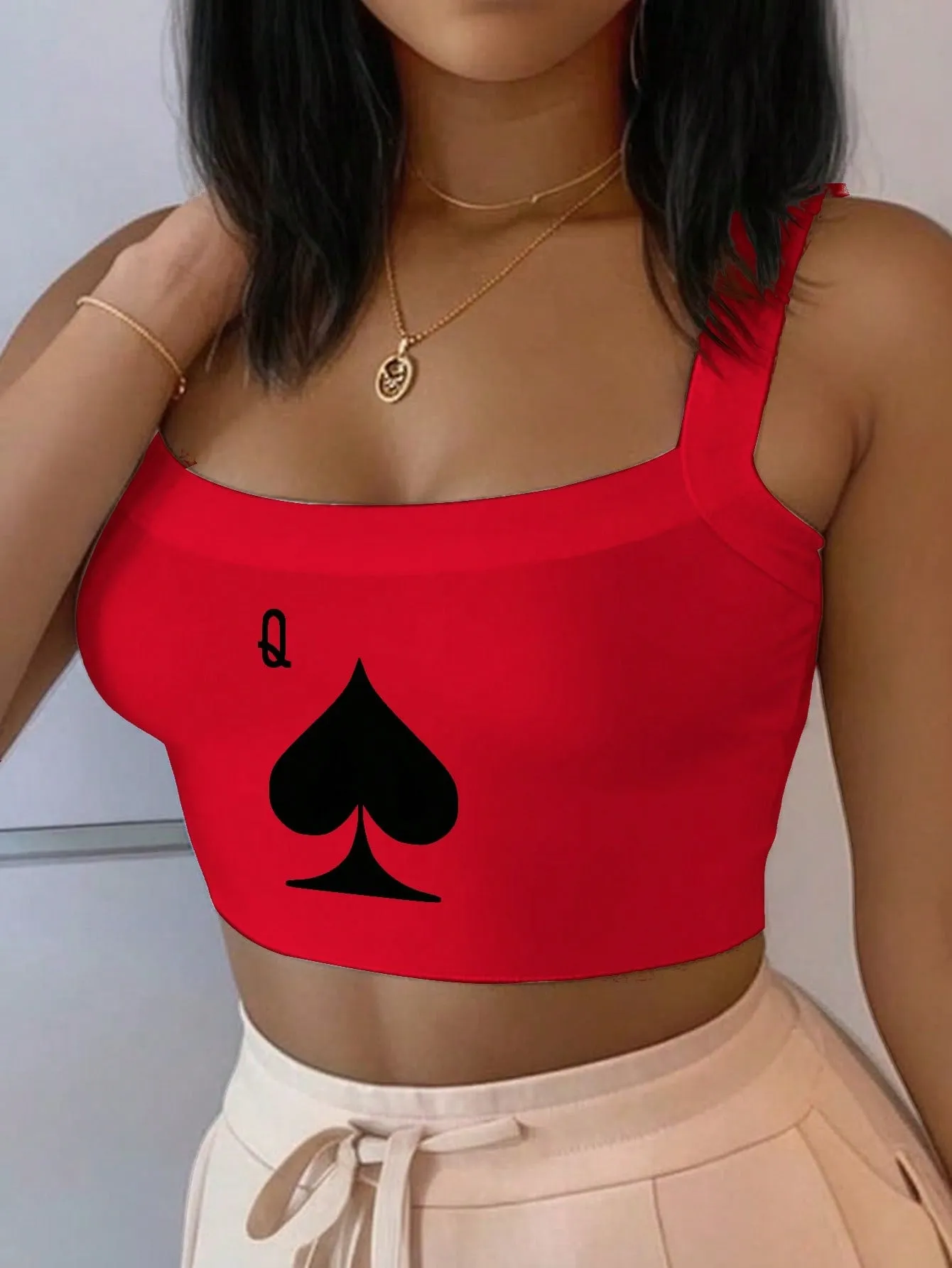 Slayr MILANO Casual Slogan Graphic Yellow Camisole Top, Crop Fitted Top
