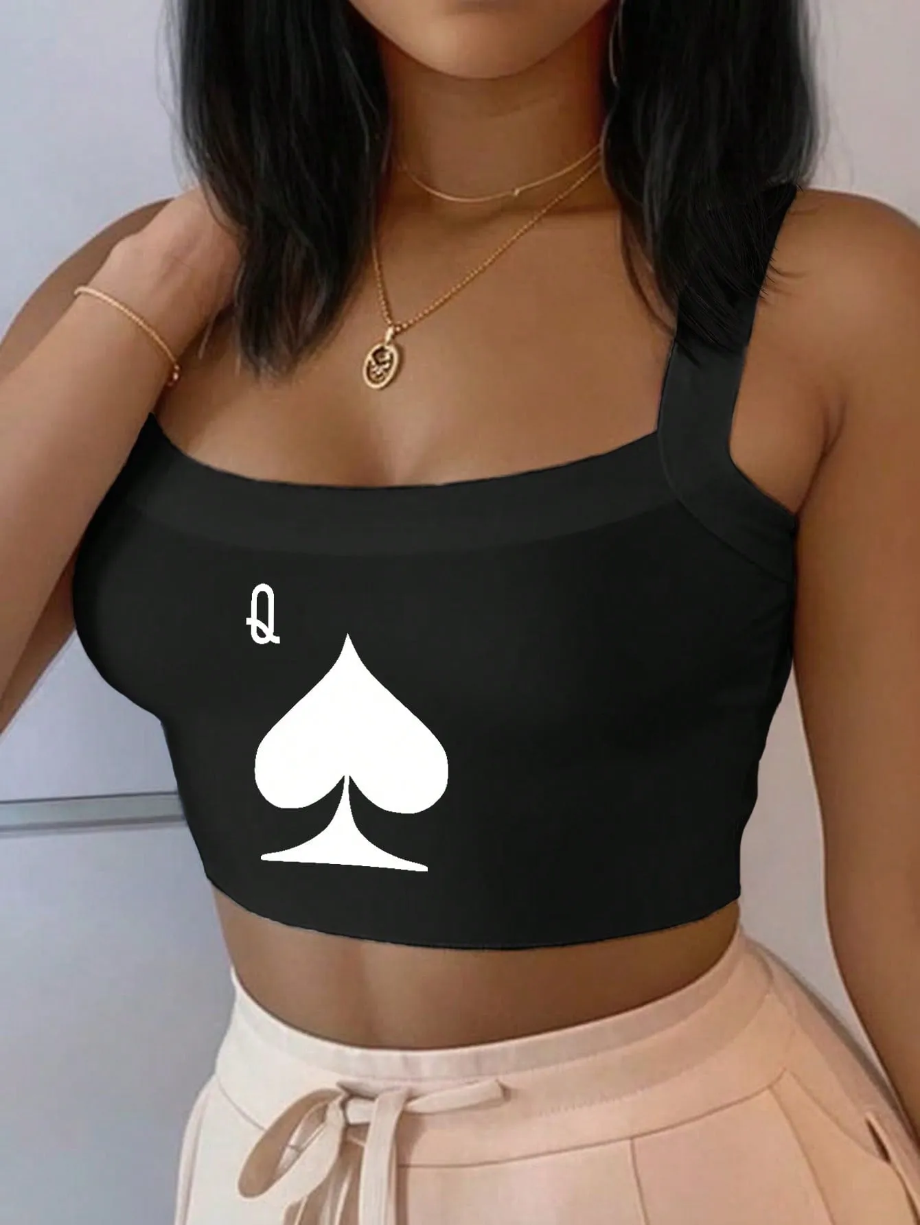 Slayr MILANO Casual Slogan Graphic Yellow Camisole Top, Crop Fitted Top