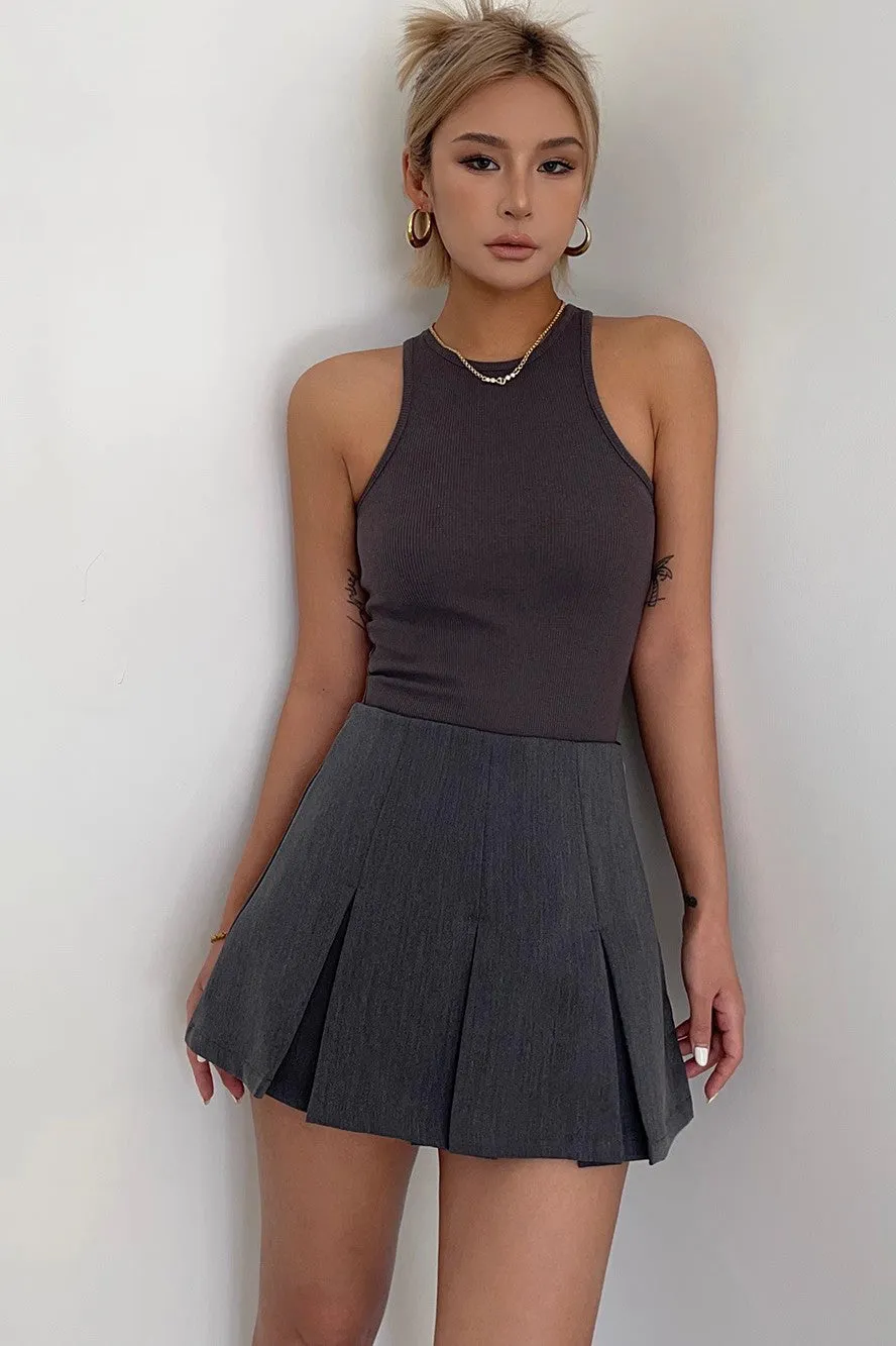 Sleeveless Crew Neck Halter Tank Tops Fitted Shirt