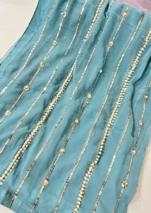 SMR701 - Ziva Grey chiffon Wedding Duppatta