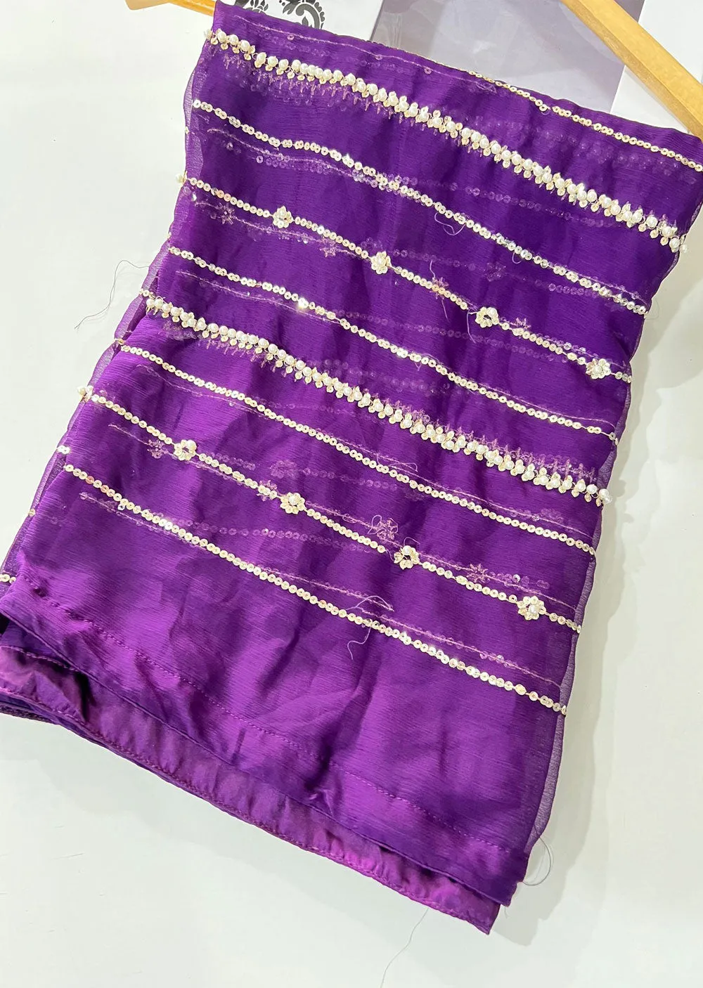 SMR701 - Ziva Purple chiffon Wedding Duppatta