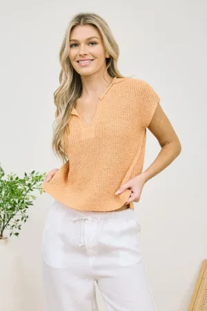 Soft Blossom Knit Top - Peach