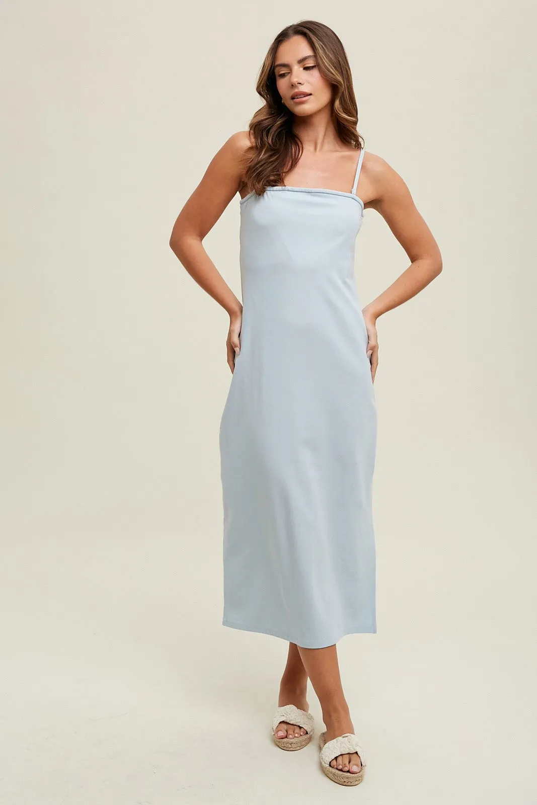 soft knit midi dress