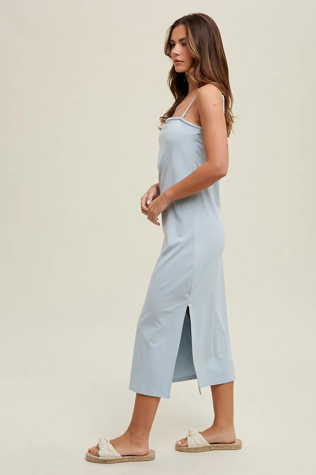 soft knit midi dress