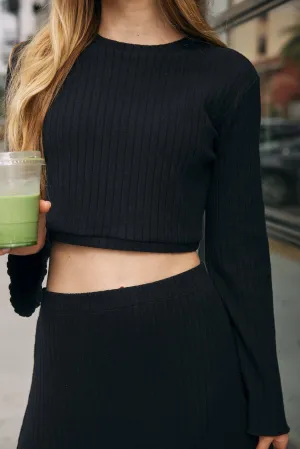 Soft Knit Top with Flared Sleeves